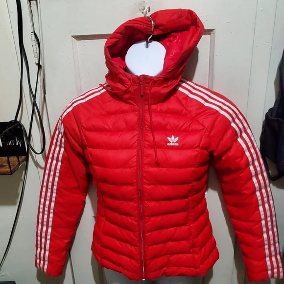 Adidas red and white originals puffer stylejacketM / US 8-10. Very good adidas - Picture 4 of 5
